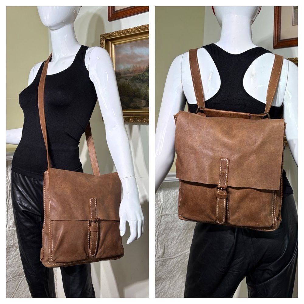 Roots Raiders Pack Tribe Leather Convertible Bag / Backpack Gender Neutral
